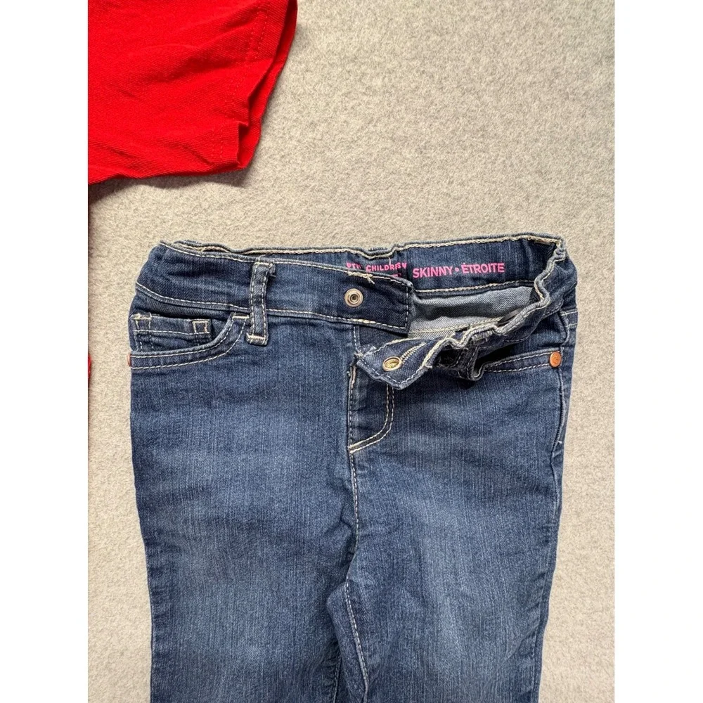 Childrens Place Skinny Jeans 4T & Delta Princess 2 Florida Shirt Size 5/6 Set - Picture 4 of 10